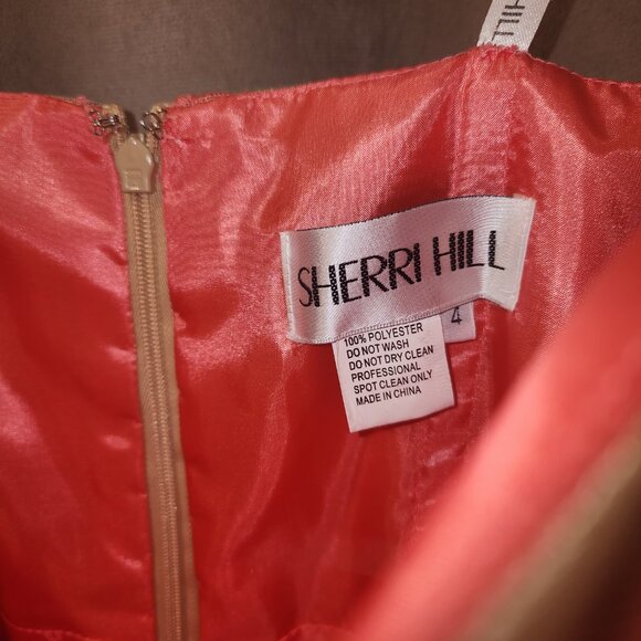 Sherri Hill 1539 Coral Lace &  Chiffon Prom - Picture 2 of 2